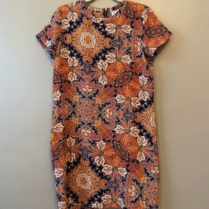 Beautiful and comfortable orange and blue dress.